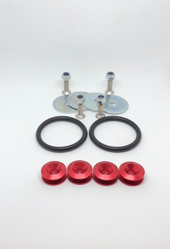 Ganchos Sujeta Puntas Paragolpes Tuning C/ Aro Goma Rojo G6