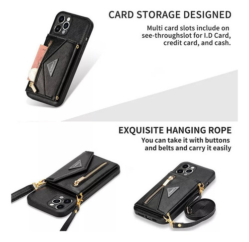 Funda De Piel Para iPhone Funda Tipo Cartera Con Correa