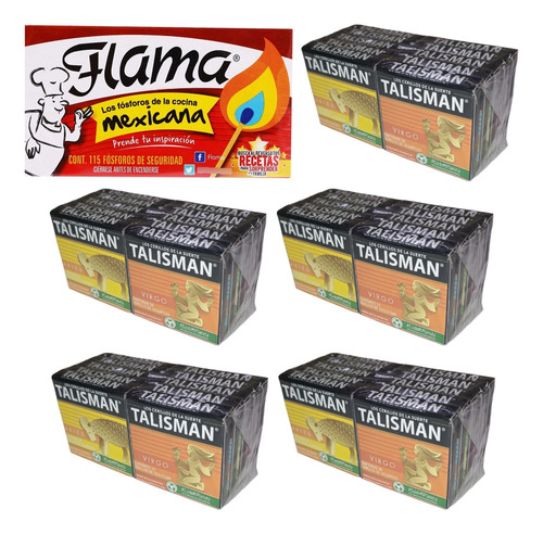 Kit 50 Cajitas Cerillos Talismán Con 1 Cajita Fósforos Flama