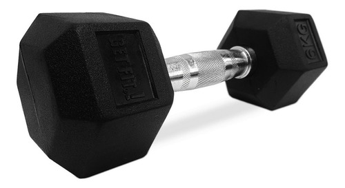 Mancuerna Hexagonal Engomada 30lbs - 13,6kg Get Fit X Unidad Color Negro