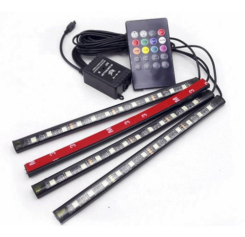 Luces Led Interior Auto Rgb 4 Tiras Led 8 Colores