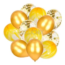 Comprar 12 Globos Metalicos Latex Transparente Confeti Decoracion