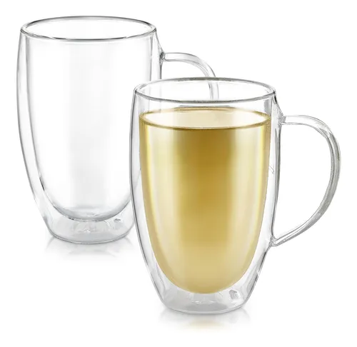 comprar Vasos De Doble Pared Teabloom - Juego De 2 Tazas De Vidrio A
