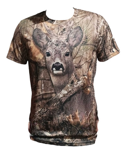 Polera Camiseta Estampado Camuflaje Caza Outdoor Pls9