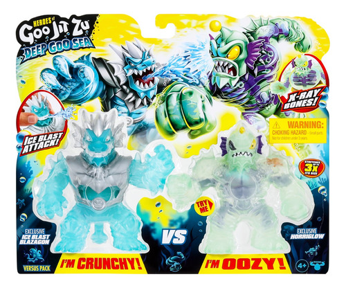 Figuras Estirables Goo Jit Zu Deep Goo Sea Crunchy & Oozy +3