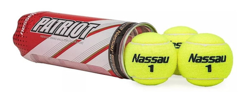 Tubo Pelotas Tenis Nassau Patriot Padel Premium Profesional 