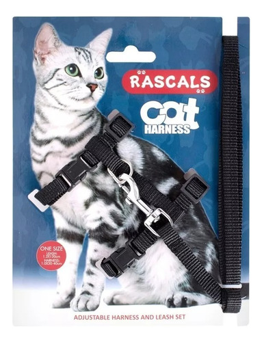 Arnés Ajustable Para Gato Talle Único 1cm X 30x40 Con Correa