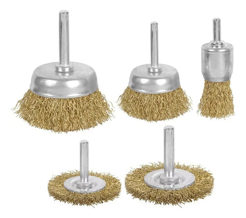 Set Cepillos Para Taladro Kit 5 Piezas Madera Metal Copa