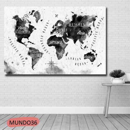 Cuadro Mapamundi Antiguo 50x70 Consulte Otras Medidas