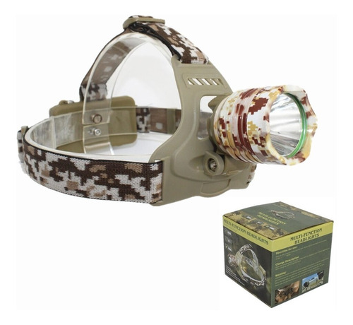 Linterna Minero Camuflada Tipo Militar - Recargable 220v 12v