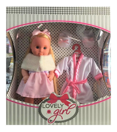 Imagen 3 de 10 de Muneca Lovely Girl C/ Set Ropa 40cm Original Pce 905 Bigshop