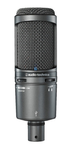 Imagem 1 de 2 de Microfone Audio-Technica AT2020USB+ condensador  cardióide cinza
