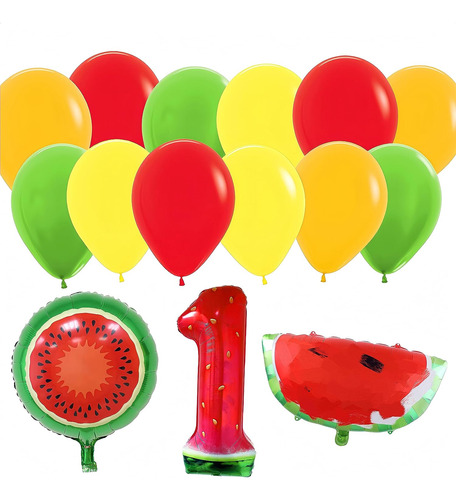 Watermelon Theme 1st Birthday Party Supplies Balloon 15 Pcs/