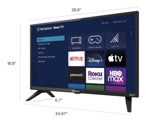 Imagen 2 de 3 de Smart Tv 32 Pulgadas Led Westinghouse Roku Tv Wifi