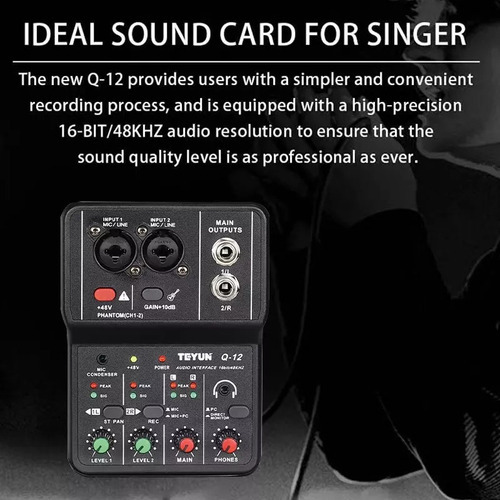 // Mezcladora Teyun Q-12 Usb Audio Interface