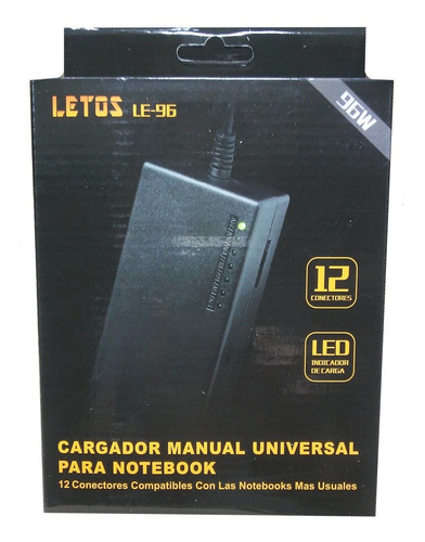 Imagen 1 de 6 de Cargador Universal Notebook Letos 12 Conectores P/lenovo, Hp