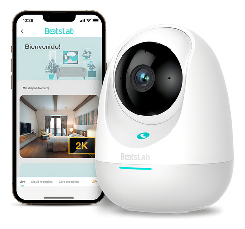 botslab Cámara De Seguridad 2E Pro C213 para Interior 2K Wi-Fi Visión 360° Audio Bidireccional y Llamada con un clic Cámara con Reconocimiento Facial y Modo Privacidad