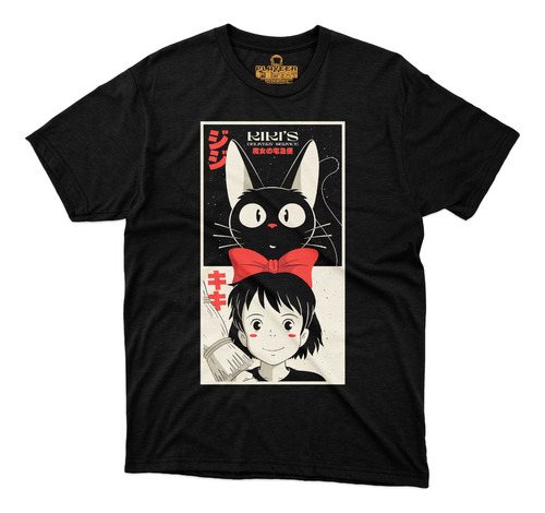 Playera Estudio Ghibli Kiki Entregas A Domicilio Jiji Gato A