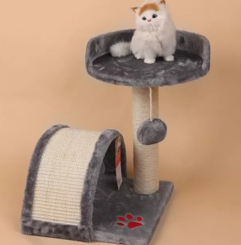 Imagen 4 de 4 de Rascador Gato Con Juguete Pisos Ratón Torre