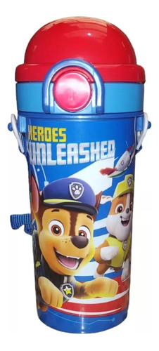 Botella De Agua Cantimplora Paw Patrol Niñ0 500ml Popote