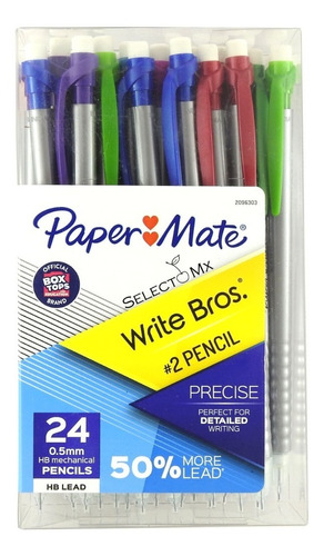 24 Lapiceros Portaminas Paper Mate® Write Bros 0.5mm #2