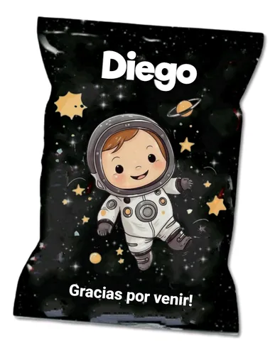 X10 Bolsitas Chip Bag Para Sorpresitas Astronauta