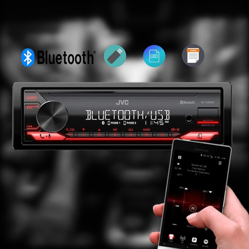 Estéreo 1 Din Bluetooth, Usb, Mp3, Aux Jvc