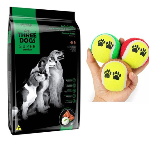 Alimento Three Dog Super Premium 3 Kilos