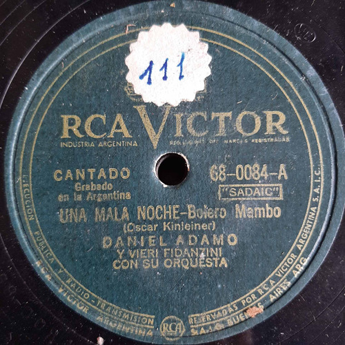 Pasta Daniel Adamo Y Vieri Fidanzini Orq Rca Victor C446