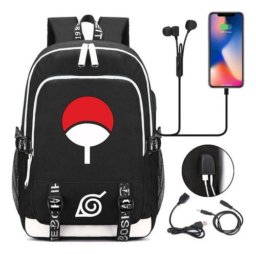 Anime Casual Mochila Naruto Logo Moda