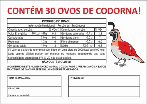 Caixa De Ovos Codornas(200 Unid) + 200 Rótulos