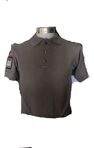 Polo Manga Corta Gris Oxford