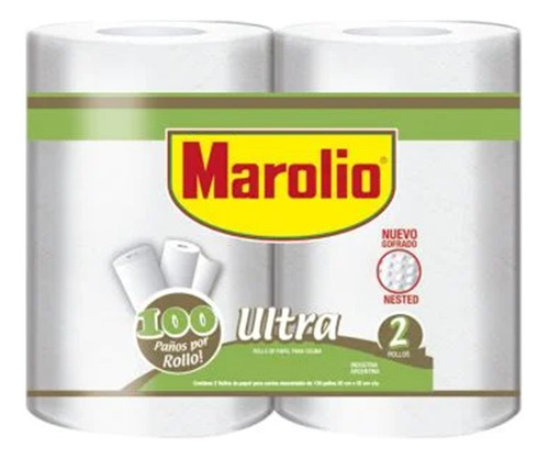 Rollo Cocina Marolio Ultra 2x100 Paños