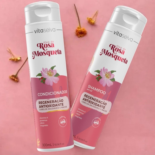 Imagem 3 de 9 de Kit Shampoo 300ml+ Cond 300ml Rosa Mosqueta Vs