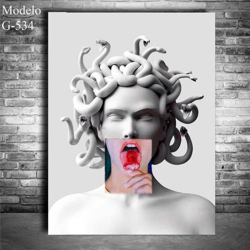 Cuadro Medusa Meme Arte Modern Grafiti 60x45 Cm Textura G517