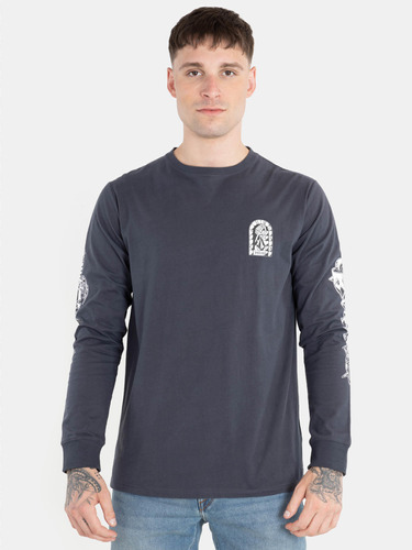 Polera Astrong Tower Ls Tee Gris Hombre Volcom