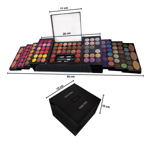 Imagen 3 de 10 de Kit Paleta De Maquillaje Jes 178 Makeover Uso Profesional