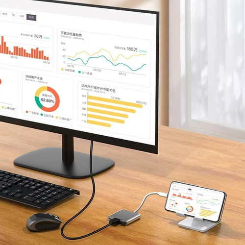 Hub 3 En 1 Incluye Puertos Para Hdmi Usb 3.0 Y Pd Adaptador Hub Usb-c H3e1 Marca Jkrtech