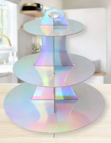 Soporte Base Cupcakes Muffins Holográfico 3 Niveles Lv