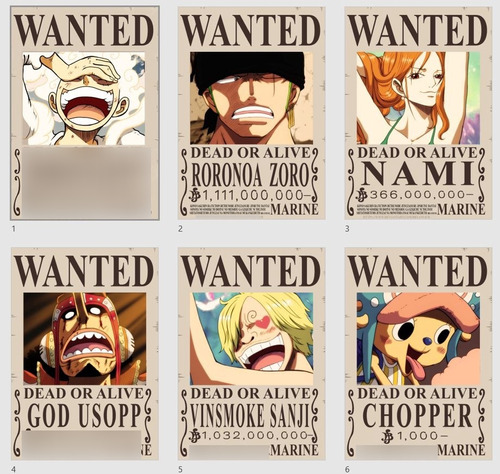 Pack 10 Posters Se Busca One Piece A4