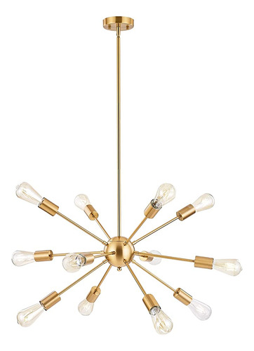 Bonlicht Contemporary 12 Light Brushed Brass Sputnik Chandel