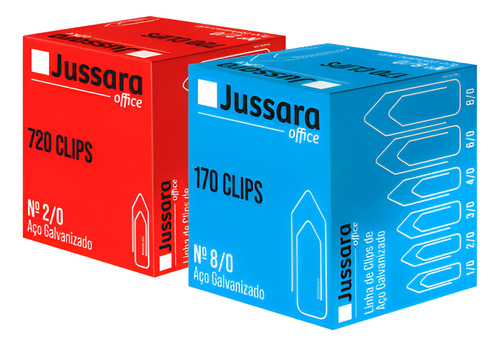 Kit Clips Aço Galvanizado Para Papel - 2/0 720 Unid - 10 Cxs Cinza