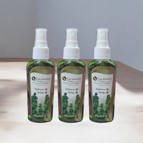 Kit De 3 Eucament Esencia De Eucalipto 100% Natural 60 Ml