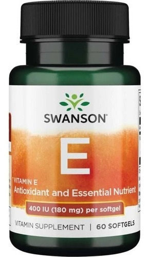 Vitamina E Antioxidante 400 Iu 180 Mg 60 Softgels De Swanson