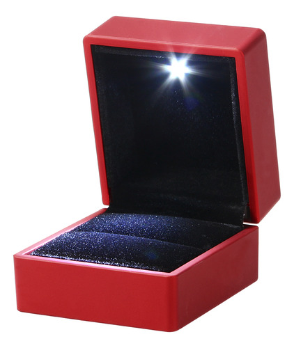 Caja De Regalo De Joyería Con Luz Led Roja, Vitrina Con Sopo