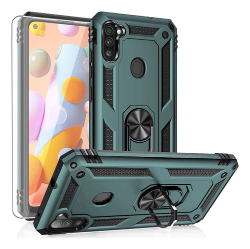 Funda Para Galaxy A11 Verde Oscuro Duro Suave Plastico Tpu