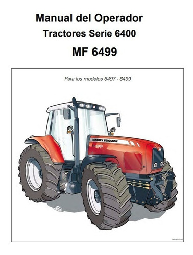 Manual Operador Tractores Massey Ferguson Mf Serie 6499