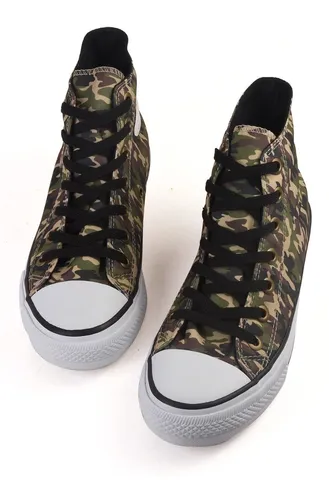 T nis Old Star Cano Alto All Chuck Unissex Verde Camuflado