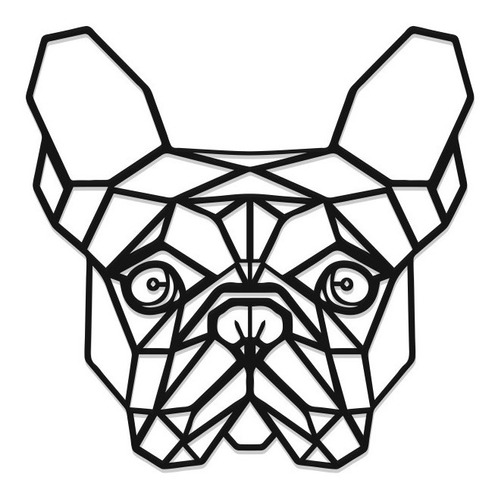 Figura Geométrica Bull Dog Francés Animal Cuadro Pared Deco