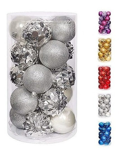 Bolas Para Arbol Navidad -packx 20u. De 8cm./ Plata